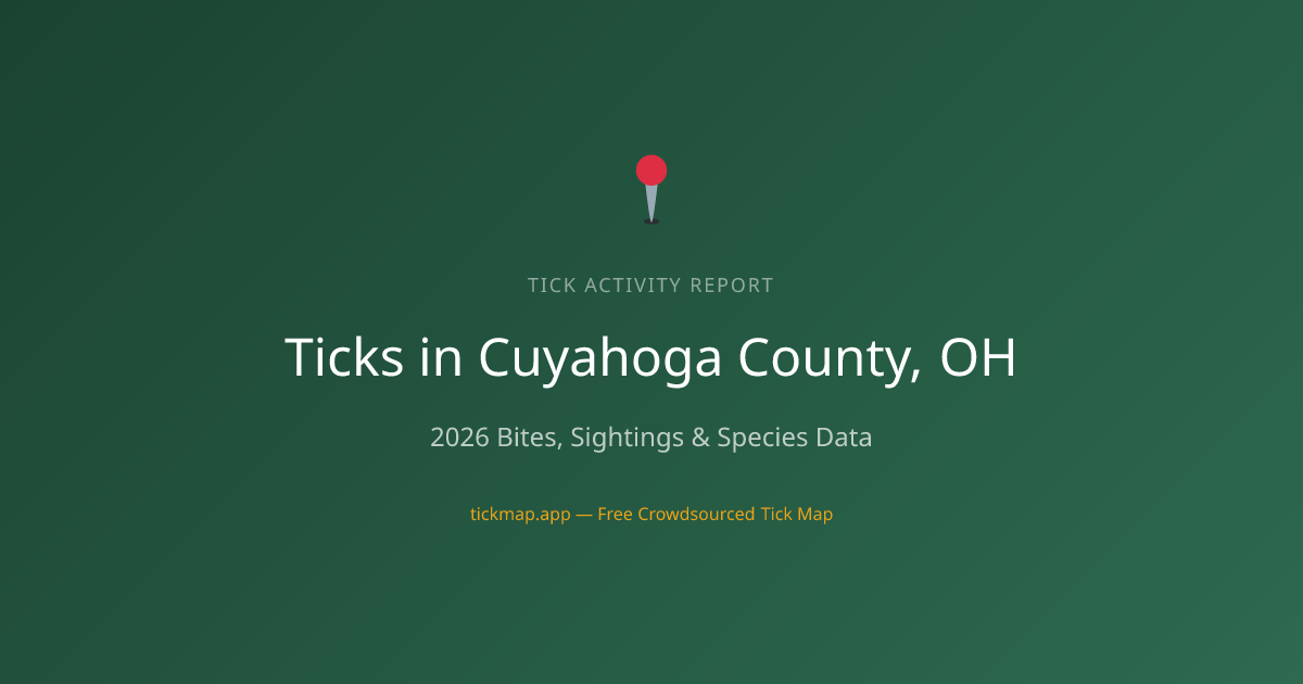 Ticks in Cuyahoga County, OH (2026) — Bites, Sightings & Species | Tick Map